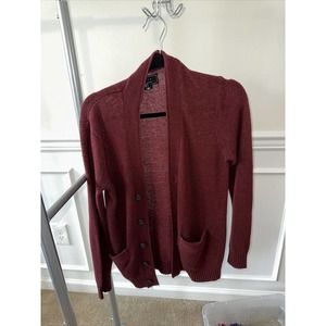 Forever 21 Men Cardigan Sweater Men's Small maroon